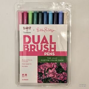 PRICE DROP‼️NWT Lilly Pulitzer × Tombow 10 Dual Brush Pens Set